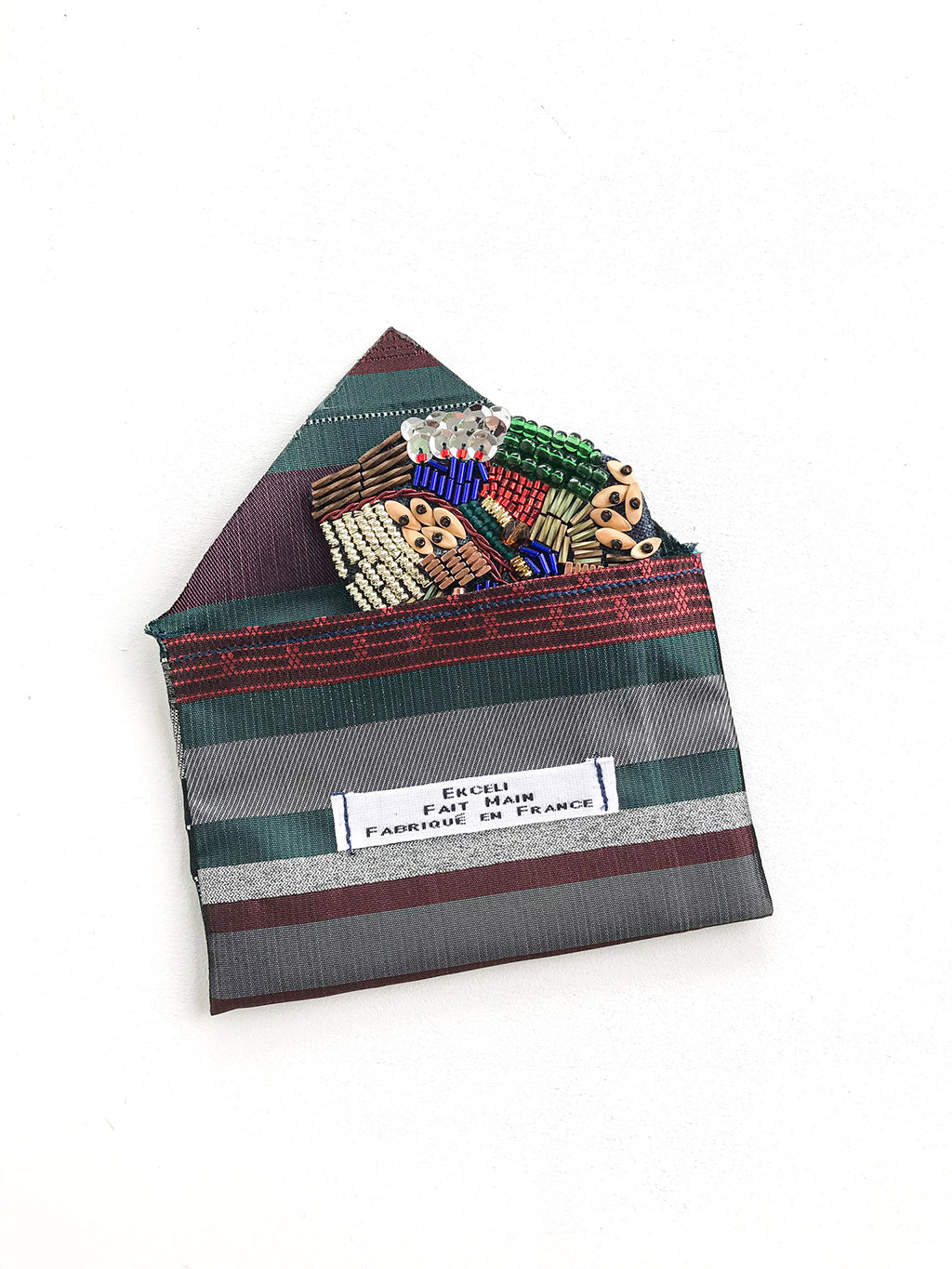 Visuel de la broche Paris Cosmopolite avec sa pochette de rangement.